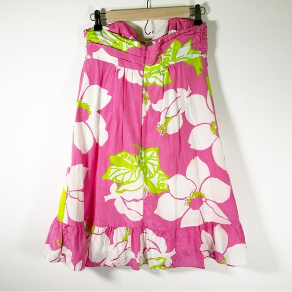 Lilly Pulitzer Silk Cotton Mini Strapless Dress Size 2 Y2K - Picture 2 of 9